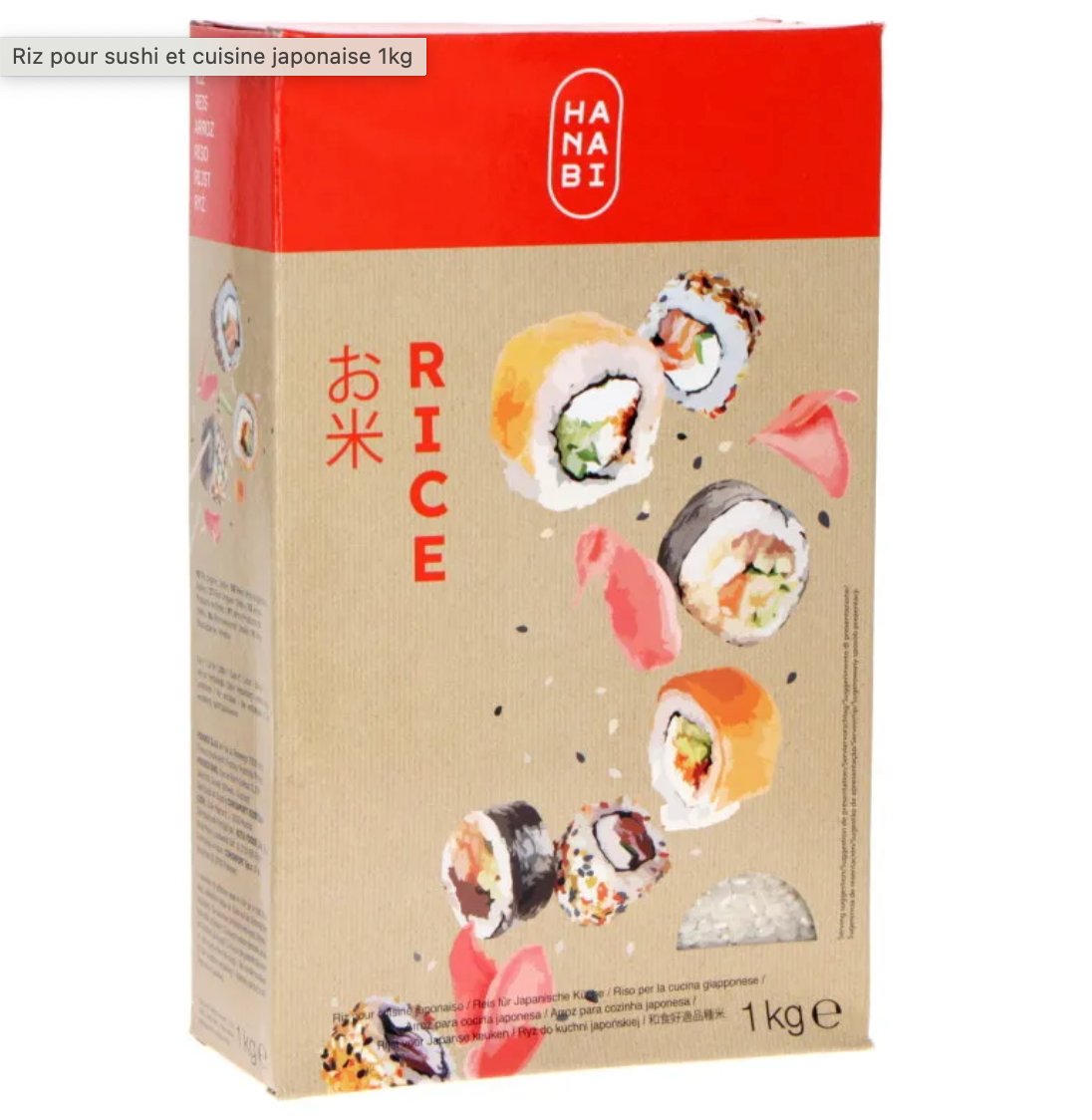 Riz pour sushi et cuisine japonaise - 1kg (Qualité Premium)